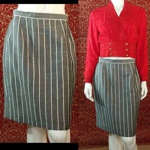 Harve' Benard gray striped pencil skirt 6✨